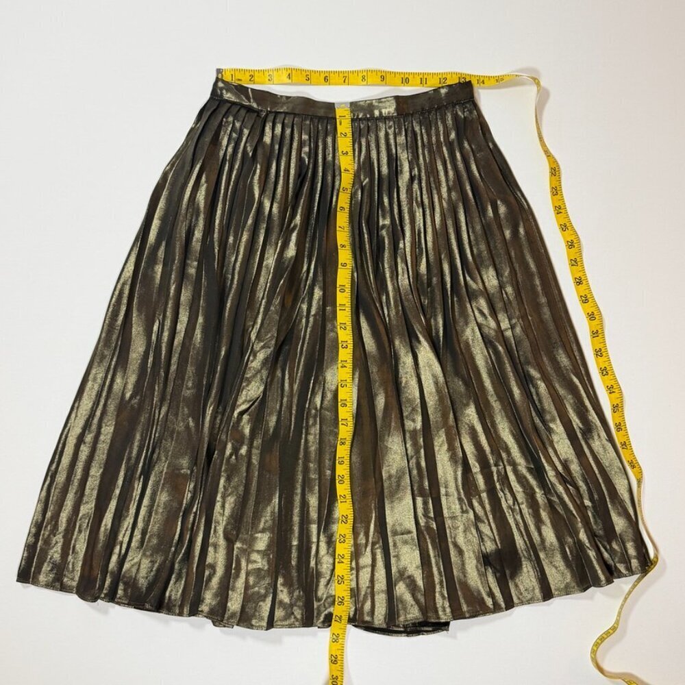 Ann Taylor Pleated Metallic A-Line Skirt - Picture 6 of 6